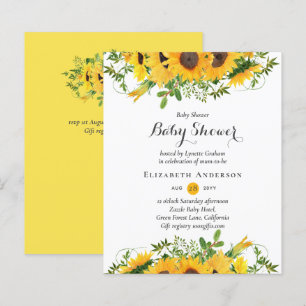 Lámina Invitación a Baby Shower de Sunflower para bebé ni