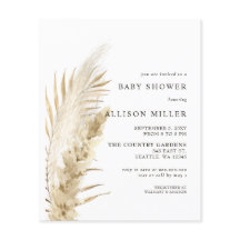 Invitación a Baby Shower del Boho Pampas de presup