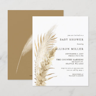 Lámina Invitación a Baby Shower del Boho Pampas de presup