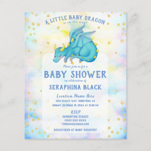 Lámina Invitación a Baby Shower del BUDGET Cute Blue Drag