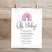 Invitación a Baby Shower del Chica arcoiris presup