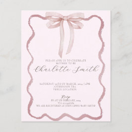 Lámina Invitación a Baby Shower del Chica de borde rosa d