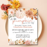 Lámina Invitación a Baby Shower del Chica de calabaza de<br><div class="desc">¿Estás buscando invitaciones para un chica de boho fall baby ducha? Echa un vistazo a esta invitación de Baby Shower del Chica de calabazas de Boho. Tiene hermosas flores de acuarela y calabazas. ¡Puedes personalizar el texto muy fácilmente! ¡Feliz personalización y tener un gran fiesta para la mamá, el ser!...</div>