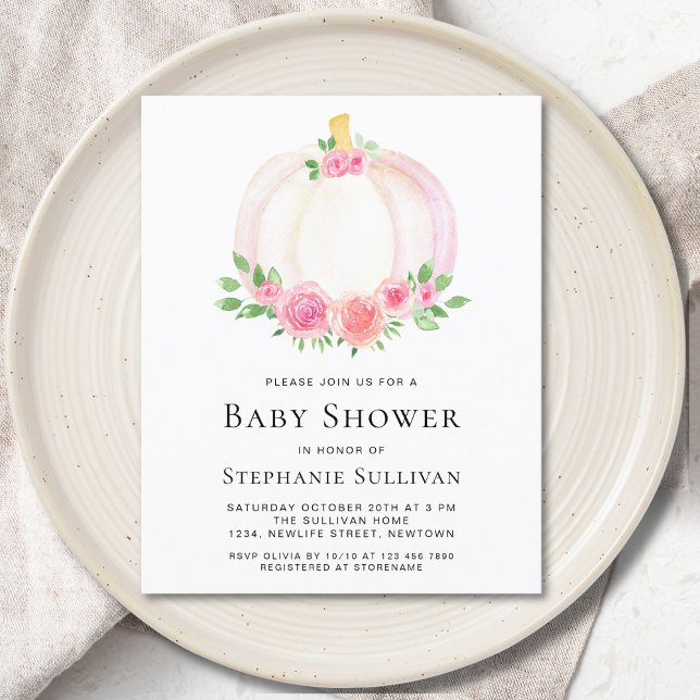 Lámina Invitación a Baby Shower del Chica de Calabaza Pre (Subido por el creador)