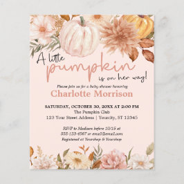 Lámina Invitación a Baby Shower del Chica de calabaza ros