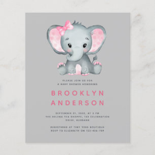 Lámina Invitación a Baby Shower del Chica de Elefantes pa