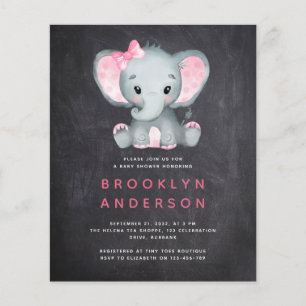Lámina Invitación a Baby Shower del Chica de Elefantes pa