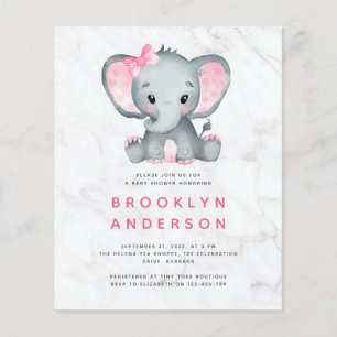 Lámina Invitación a Baby Shower del Chica de Elefantes pa