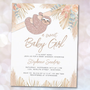 Lámina Invitación a Baby Shower del Chica de Grass Budget