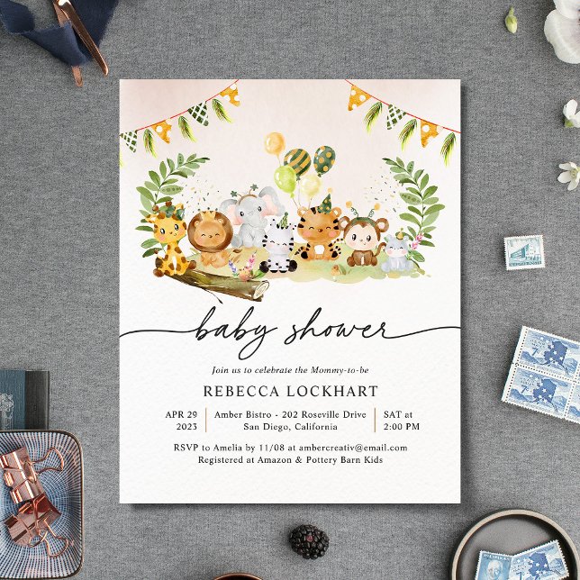 Lámina Invitación a Baby Shower del Chica de Safari de la (Subido por el creador)