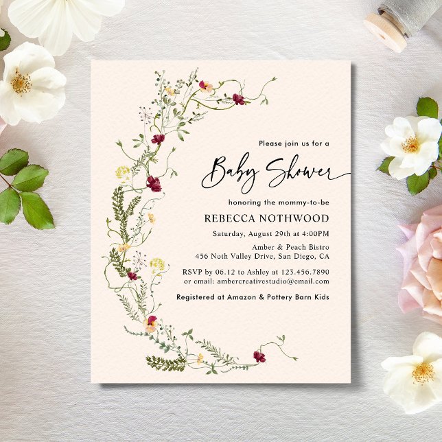 Lámina Invitación a Baby Shower del Chica del Boho de Pre (Subido por el creador)