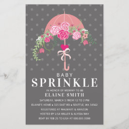 Lámina Invitación a Baby Shower del Chica del paraguas ro