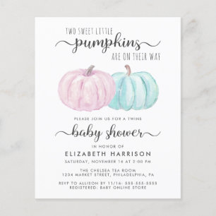 Lámina Invitación a Baby Shower del Chica Twin Boy de cal