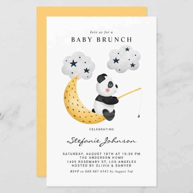 Lámina Invitación a Baby Shower del panel de pesca de col (Anverso / Reverso)