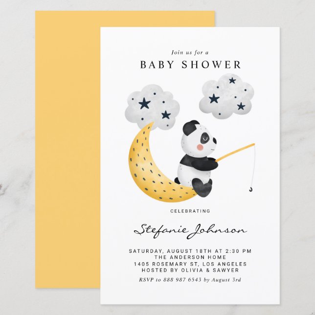 Lámina Invitación a Baby Shower del panel de pesca de col (Anverso / Reverso)