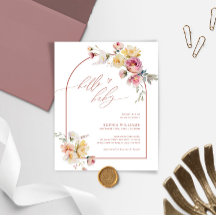 Invitación a Baby Shower del Rosa de Budget Boho G