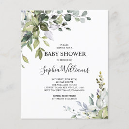 Lámina Invitación a Baby Shower floral de Eucalyptus Budg