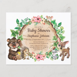 Lámina Invitación a Baby Shower neutra de la Rústica de W