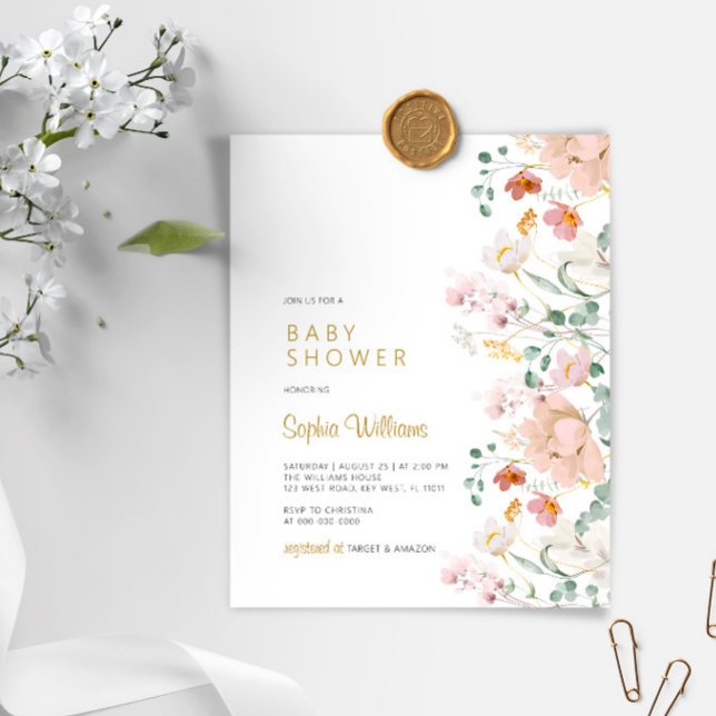 Lámina Invitación a Baby Shower para flores silvestres de (Subido por el creador)