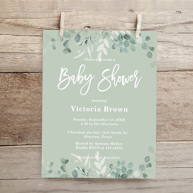 Lámina Invitación a Baby Shower para la ecologización del (Subido por el creador)