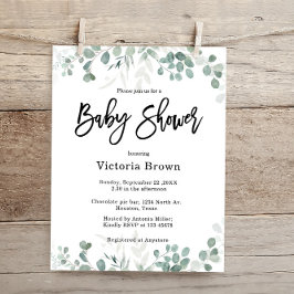Lámina Invitación a Baby Shower para la ecologización del