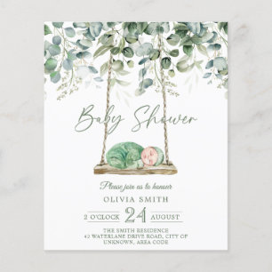 Lámina Invitación a Baby Shower para la oscilación botáni