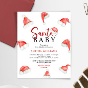Lámina Invitación a Baby Shower para Navidades de Santa B