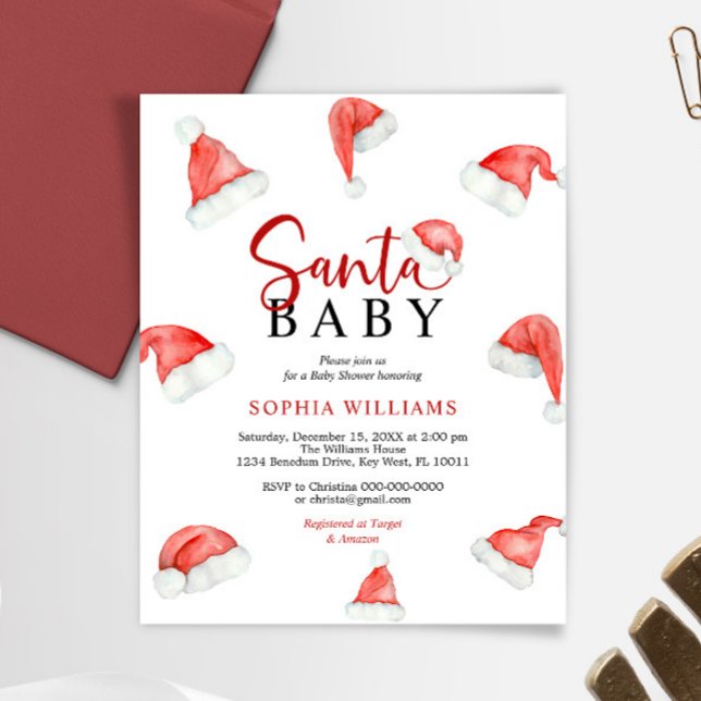 Lámina Invitación a Baby Shower para Navidades de Santa B (Subido por el creador)