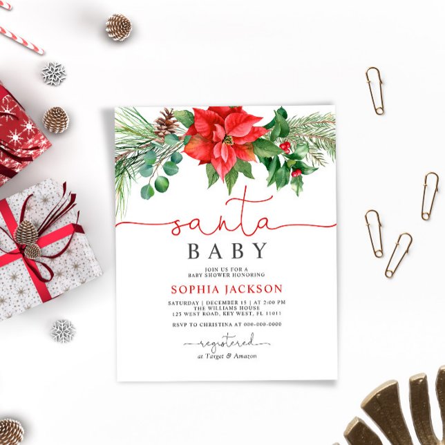 Lámina Invitación a Baby Shower para Navidades de Santa B (Subido por el creador)