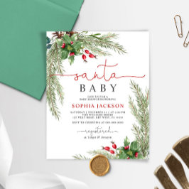 Lámina Invitación a Baby Shower para Navidades de Santa B