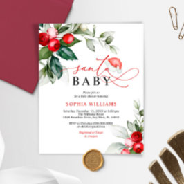 Lámina Invitación a Baby Shower para Navidades de Santa B