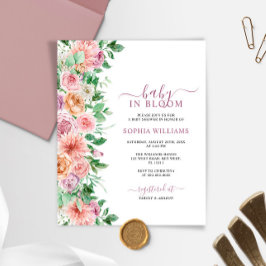 Lámina Invitación a Baby Shower para Rosa romántico de pr