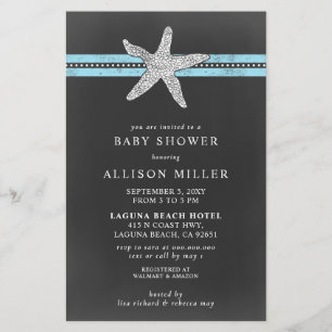Lámina Invitación a Baby Shower para Starfish Beach de pr