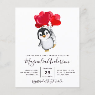 Lámina Invitación a Baby Shower pingüino con recorte pres