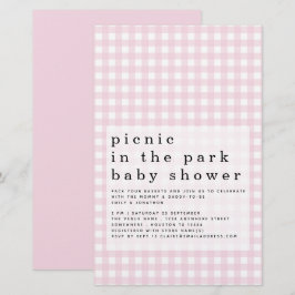 Lámina Invitación a Baby Shower Pink Gingham de Budget Pi