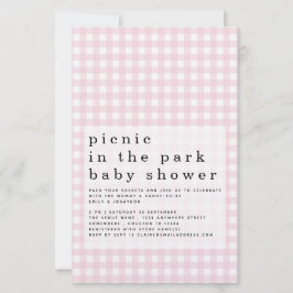 Lámina Invitación a Baby Shower Pink Gingham de Budget Pi