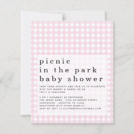 Lámina Invitación a Baby Shower Pink Gingham de Budget Pi