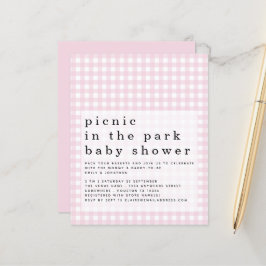 Lámina Invitación a Baby Shower Pink Gingham de Budget Pi