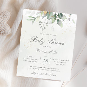 Lámina Invitación a Baby Shower por Eucalyptus Botanical