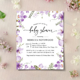 Lámina Invitación a Baby Shower Purple con elegancia de p