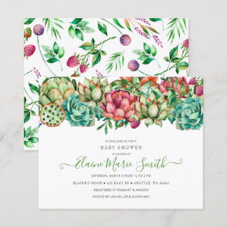 Lámina Invitación a Baby Shower unisex con acierto de pre