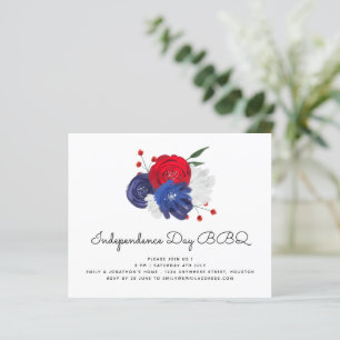 Lámina Invitación a barbacoa de flores blancas blancas bl