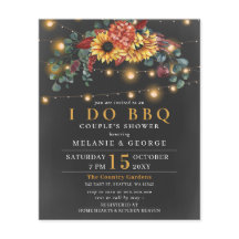 Invitación a barbacoa de girasoles ligeros de cade