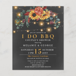 Lámina Invitación a barbacoa de girasoles ligeros de cade