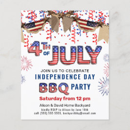 Lámina Invitación a barbacoa del Día de la Independencia 