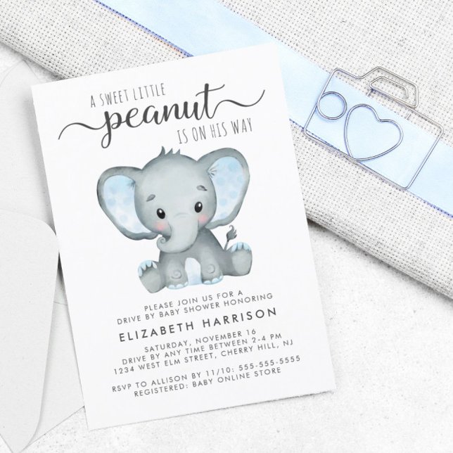 Lámina Invitación a bebé elefante de presupuesto (Subido por el creador)
