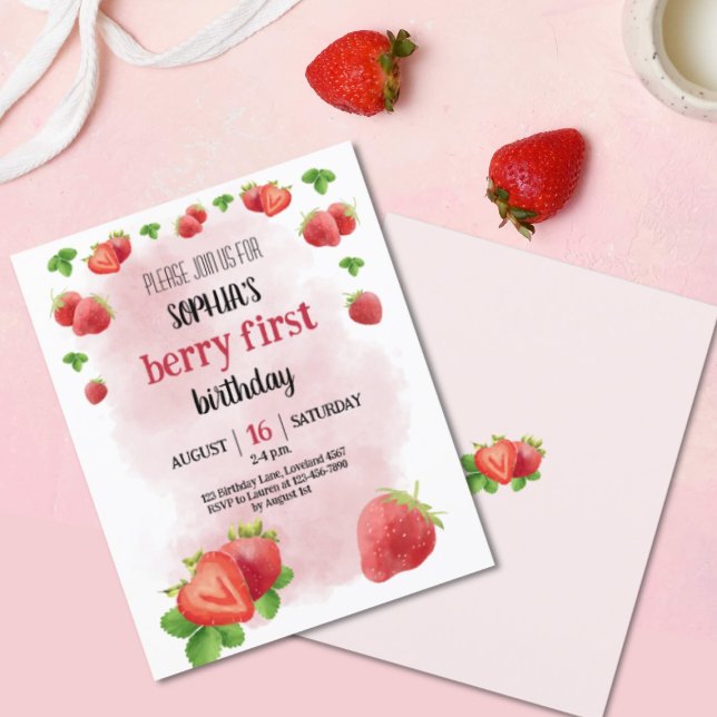 Lámina Invitación a Berry Fiesta de cumpleaños 1.ᵉʳ de fr (Subido por el creador)