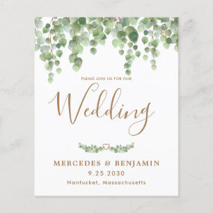 Lámina Invitación a boda de código QR de ecología de euca