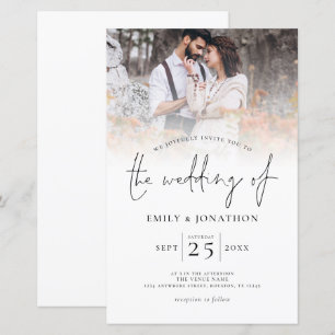 Lámina Invitación a boda de sobreimpresión de escritura m
