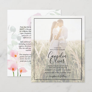 Lámina Invitación a boda superpuesta de foto de LeahG Pin